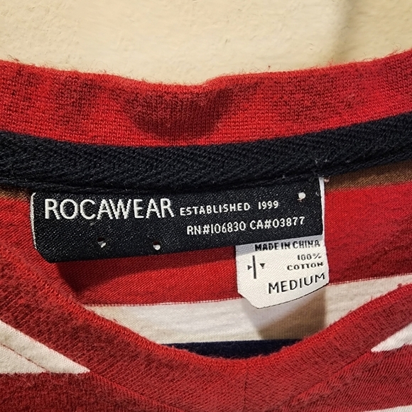 ROCAWEAR stripes men's tshirt size M - Picture 11 of 11
